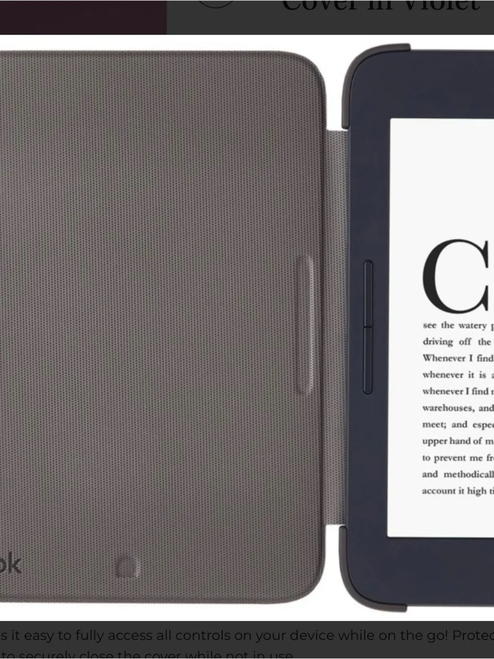 Nook GlowLight Plus Book Cover with Tab in Violet | NIB